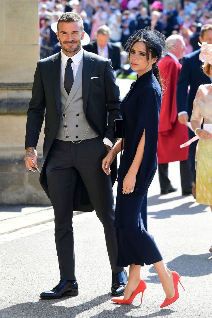 David Beckham and Victoria Beckham attend to royal family wedding.