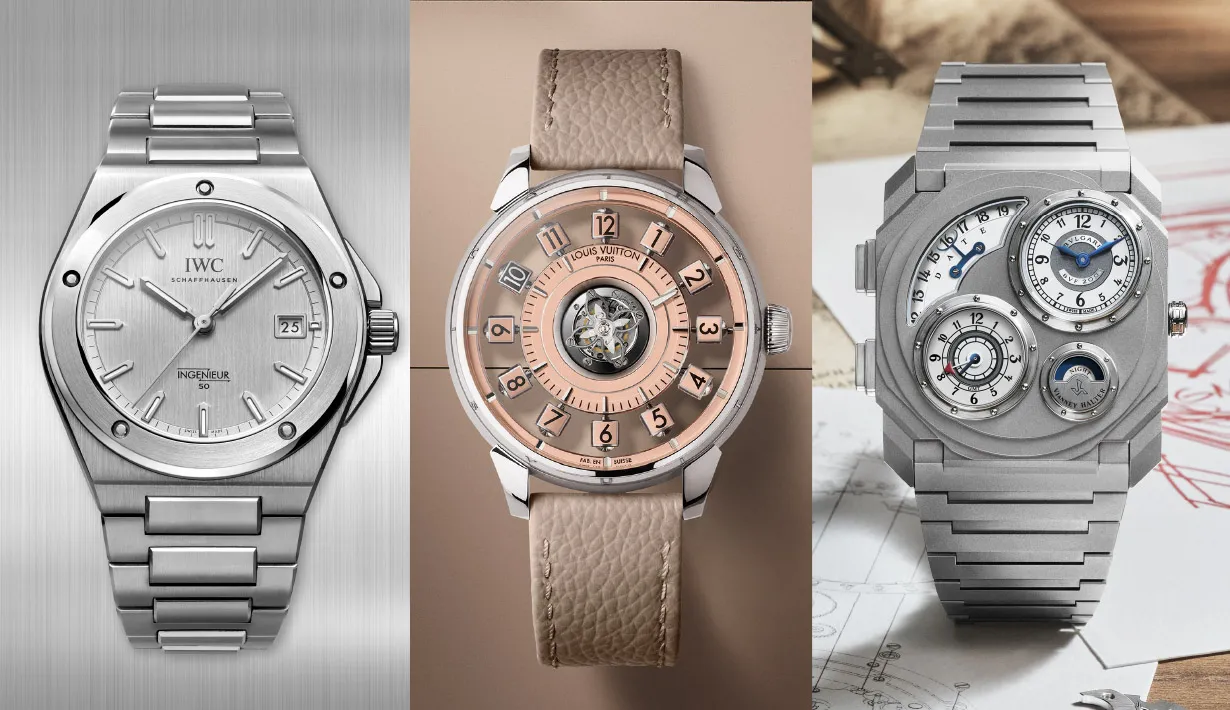Vogue Watch, Rolex Padellone, Bvlgari Octo Finissimo, Daniel Roth Extra Plat, Louis Vuitton Tambour Spin Time, IWC Ingenieur