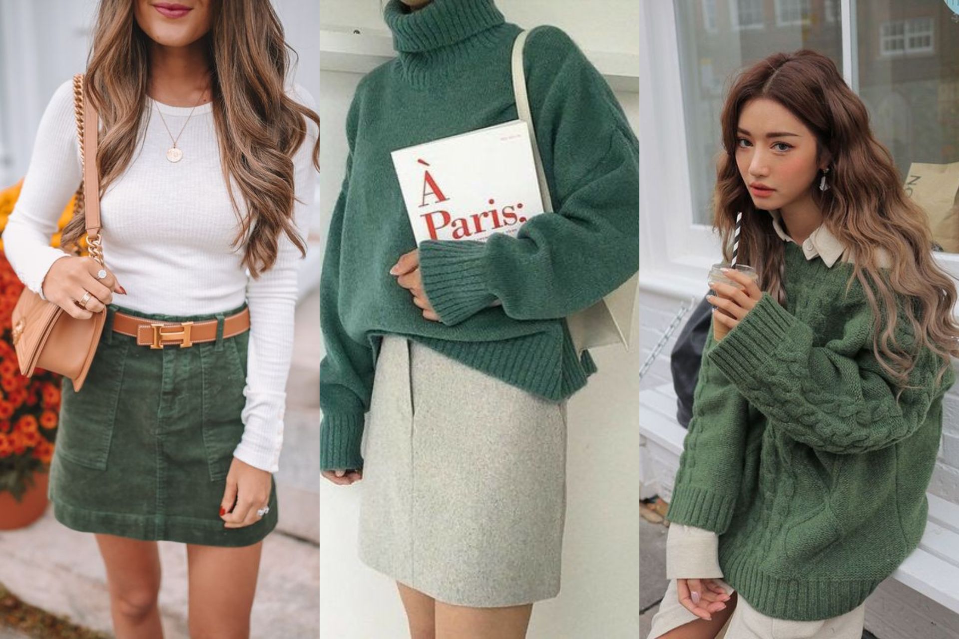 ไอเดียแต่งตัวถ่ายรูปคริสต์มาสด้วยสีเขียว