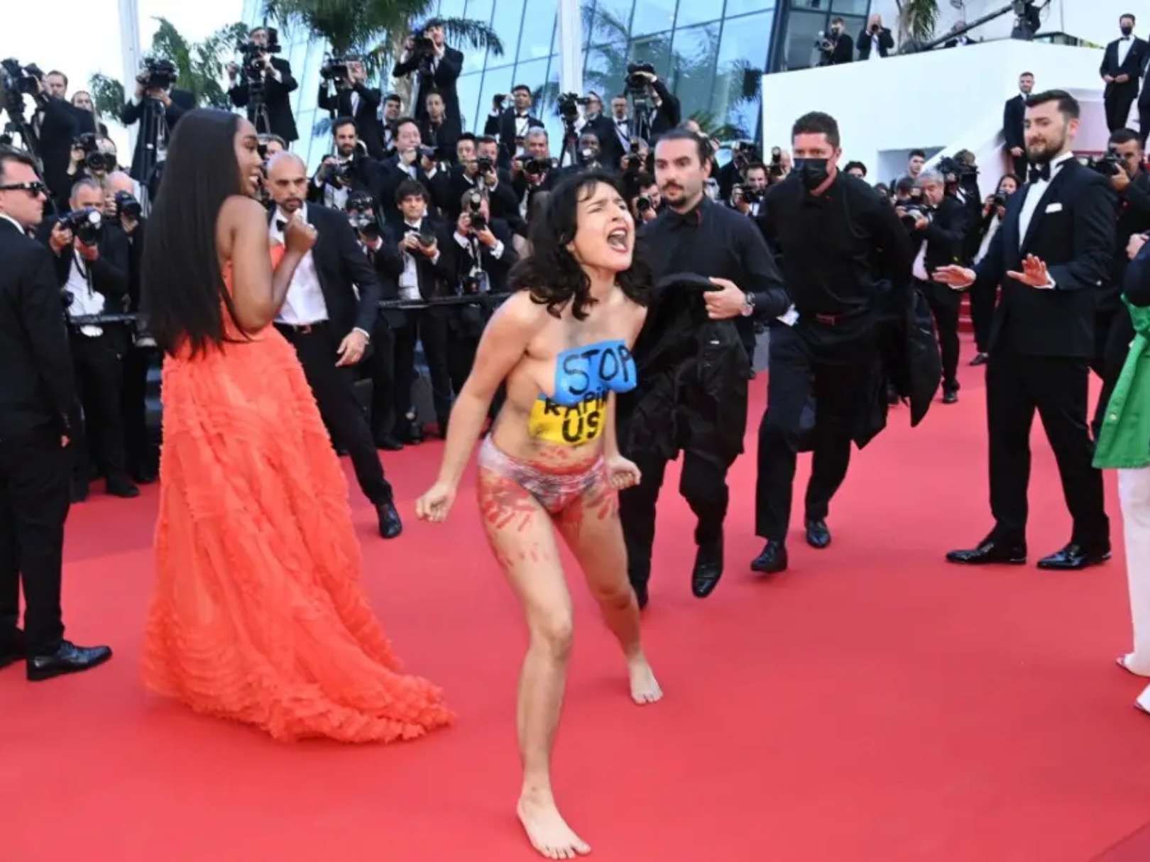 Naked ukraine woman at Cannes 2022