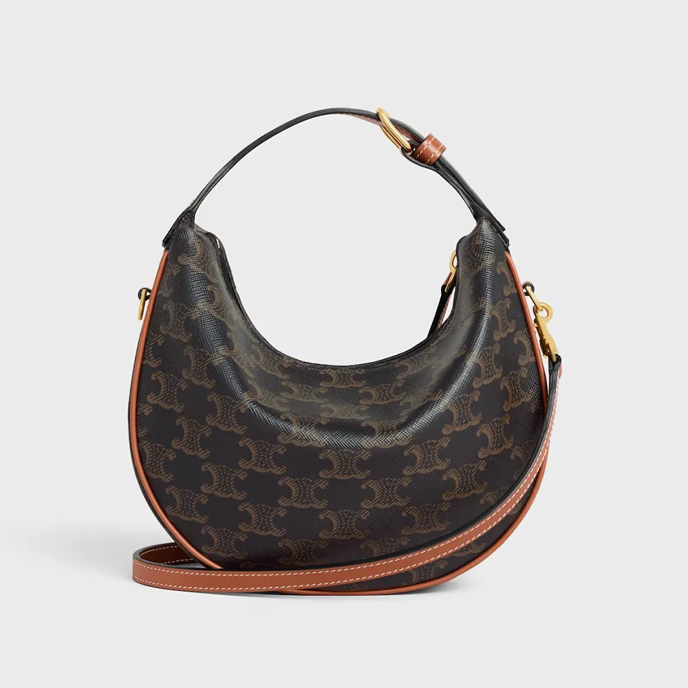 กระเป๋าออกงาน Celine Teen Triomphe Canvas & Calfskin ดีไซน์เรียบโก้ ขนาดกะทัดรัด