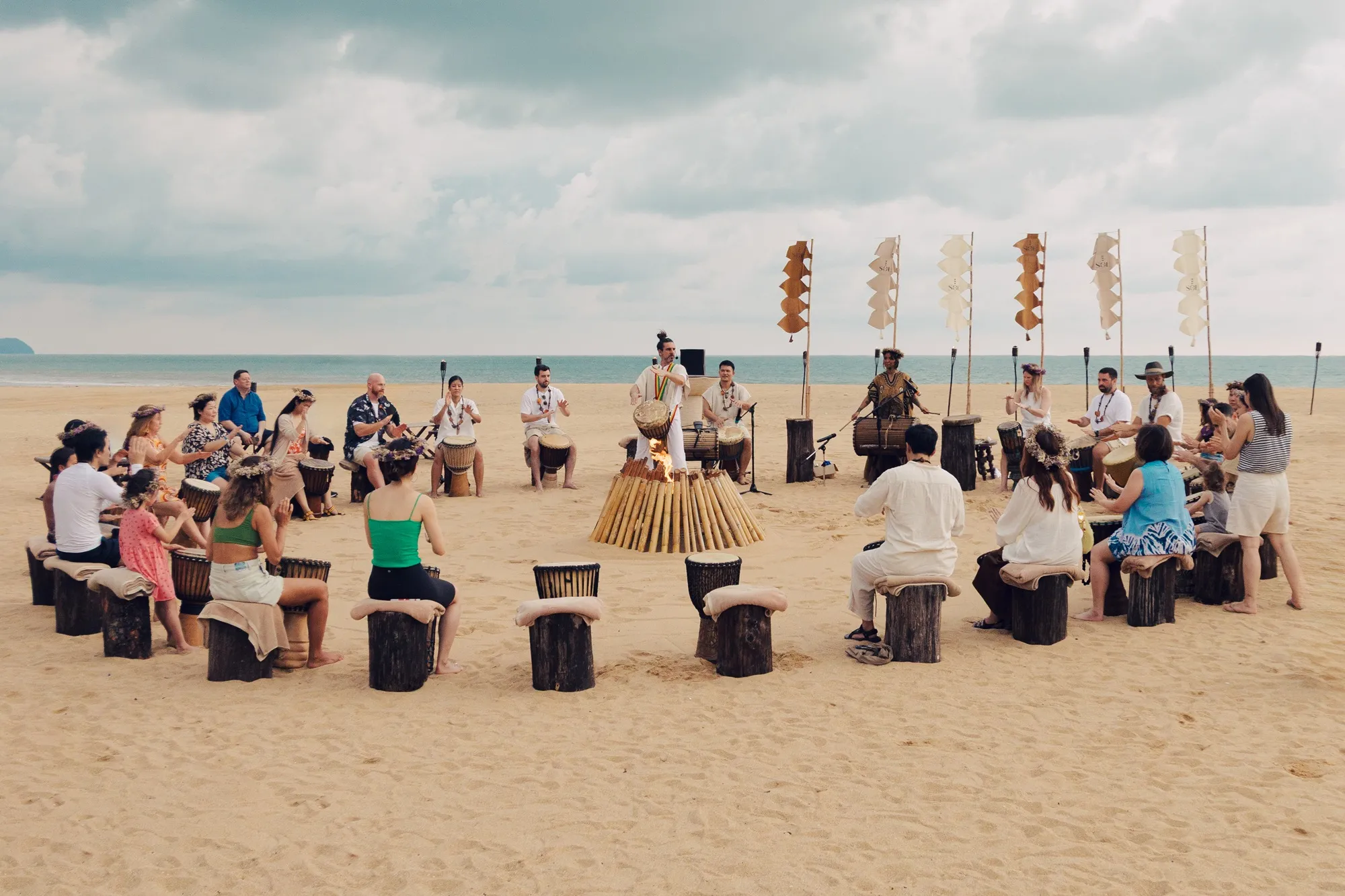 drum circle and bonfire sol festival 2025