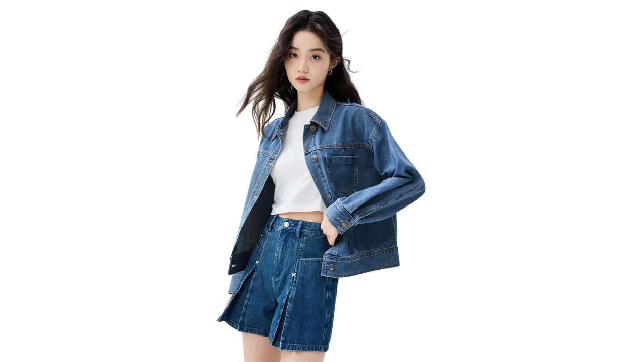 Exposed Seam Single Pocket Denim Jacket (ราคา 3,575 บาท) จาก Giordano