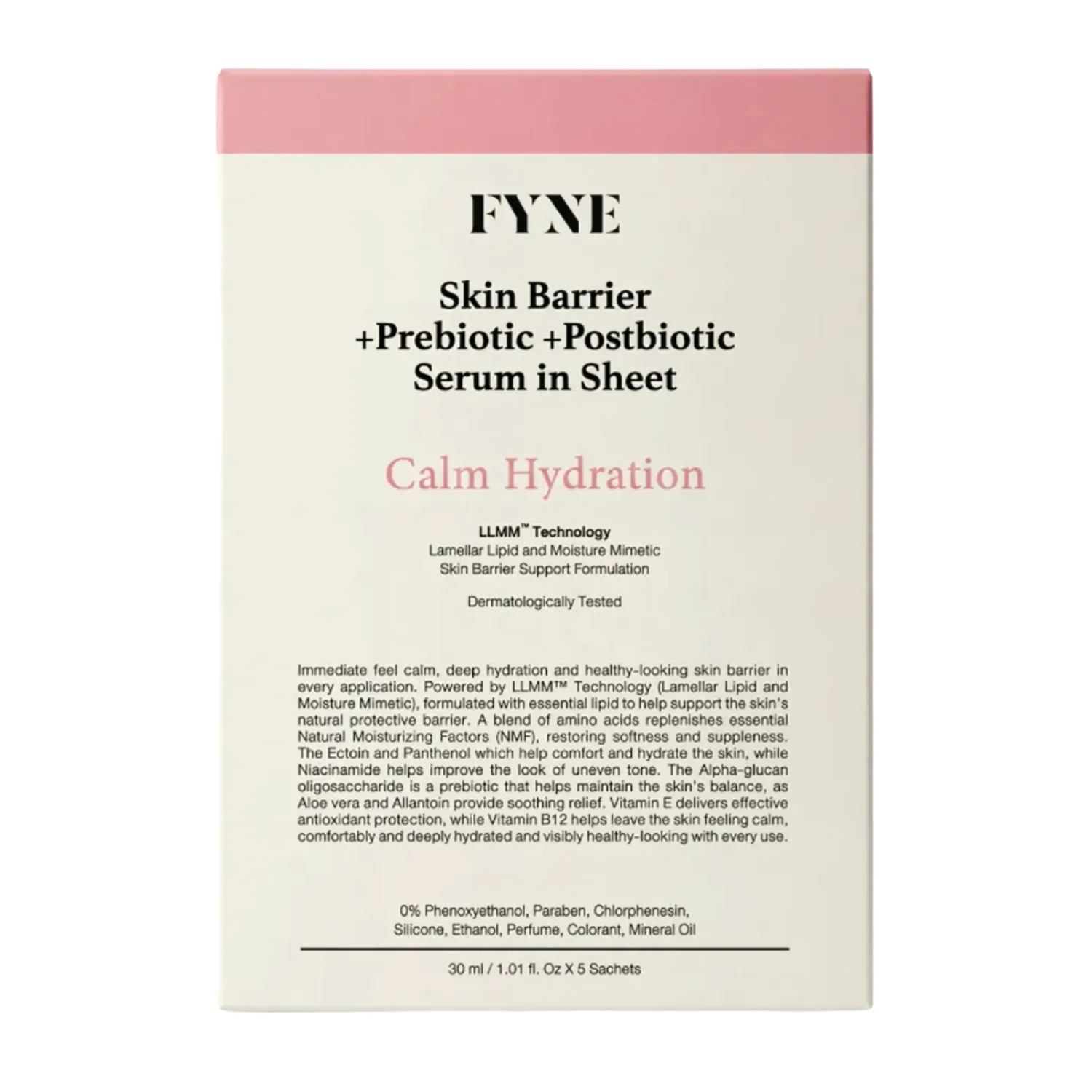 Skin Barrier + Prebiotic + Postbiotic Serum In Sheet Calm Hydration (ราคา 1,590 บาท / 5 แผ่น) จาก FYNE