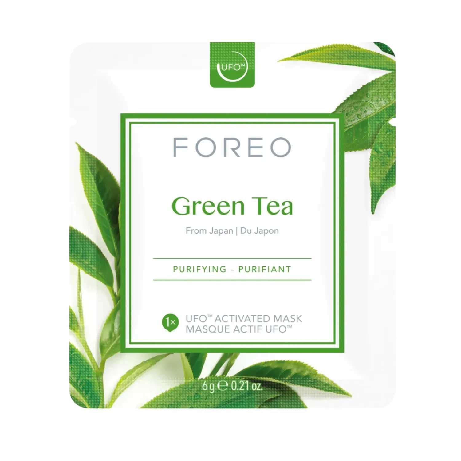 Green Tea UFO™ Activated Mask (ราคา 990 บาท / 6แผ่น) จาก Foreo