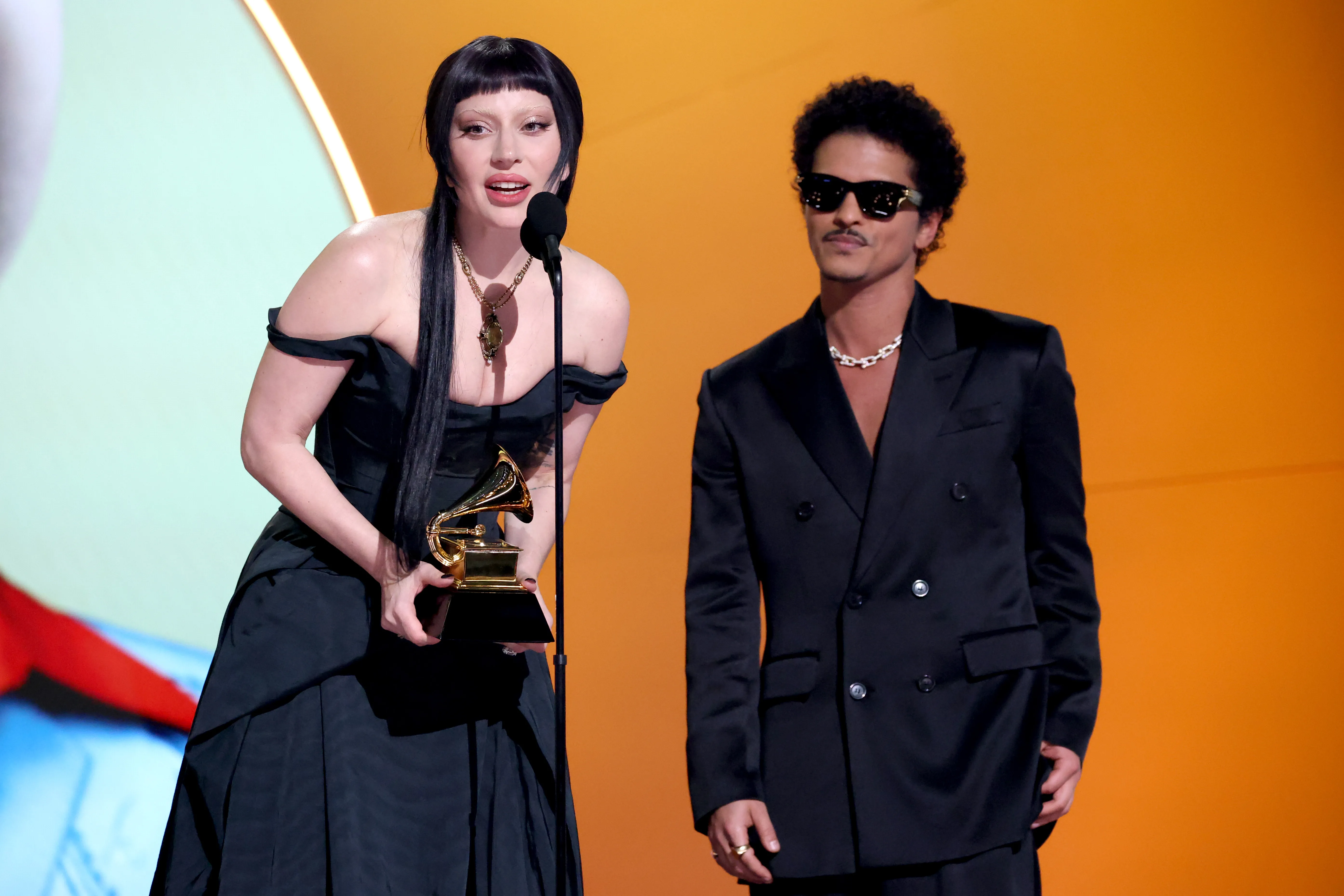 Lady Gaga and Bruno Mars at Grammys 2025