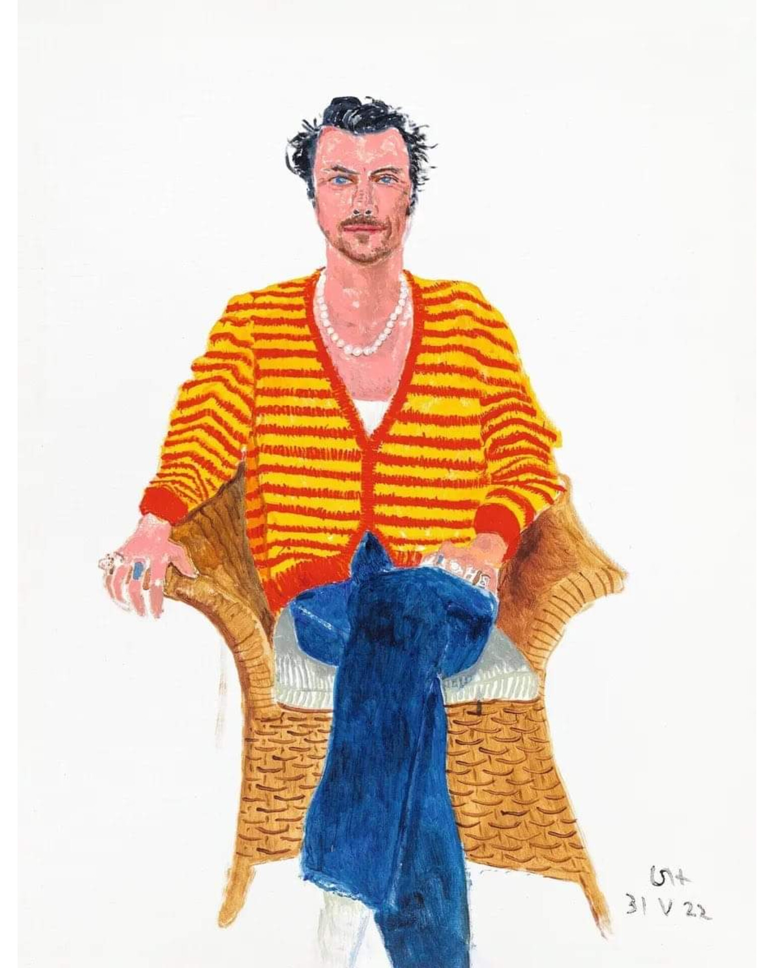 Harry Styles portrait by David Hockney