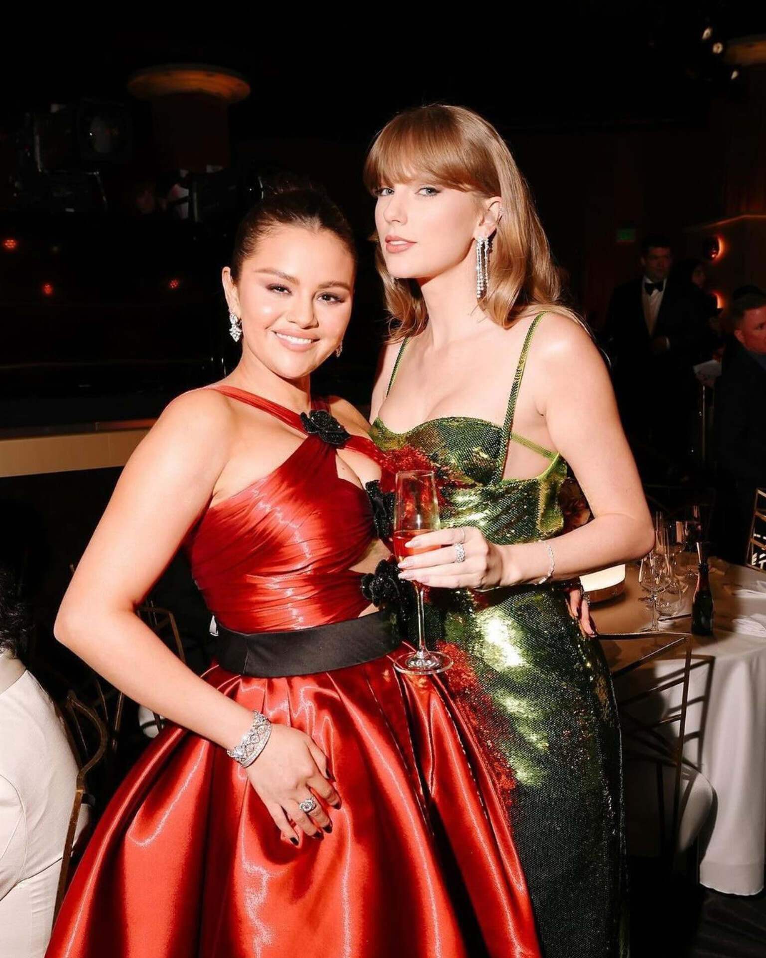Selena Gomez and Taylor Swift at Golden Globes 2024
