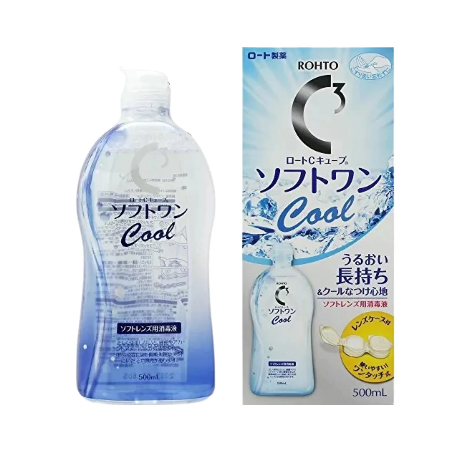C3 C Cube SOFT ONE COOL a Soft Contact Lens Solution (ราคา 650 บาท / 500 ML) จาก Rohto 