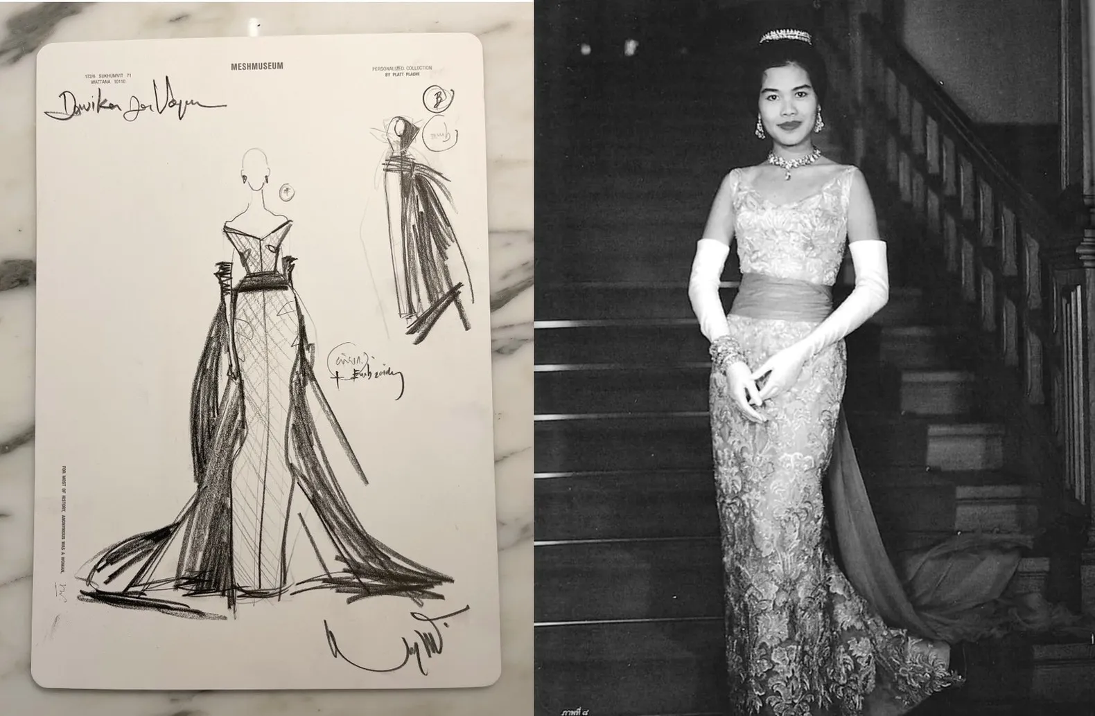 ภาพแรงบันดาลใจชุดราตรี ที่ 'ใหม่-ดาวิกา' สวมใส่ในงาน Vogue Gala 2026 โดย Meshmuseum
