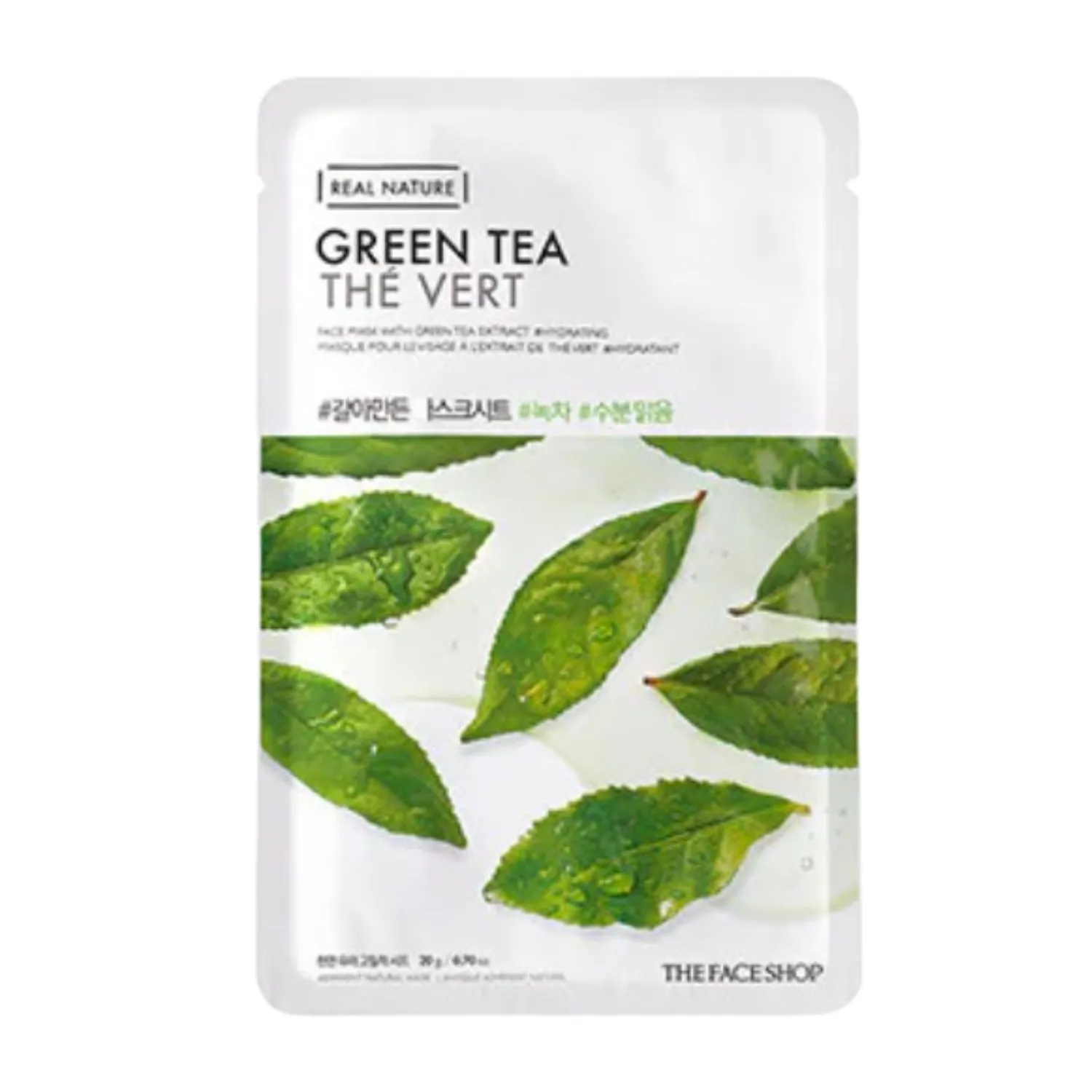 Real Nature Green Tea Face Mask (ราคา 69 บาท / 1 แผ่น) จาก The Face Shop