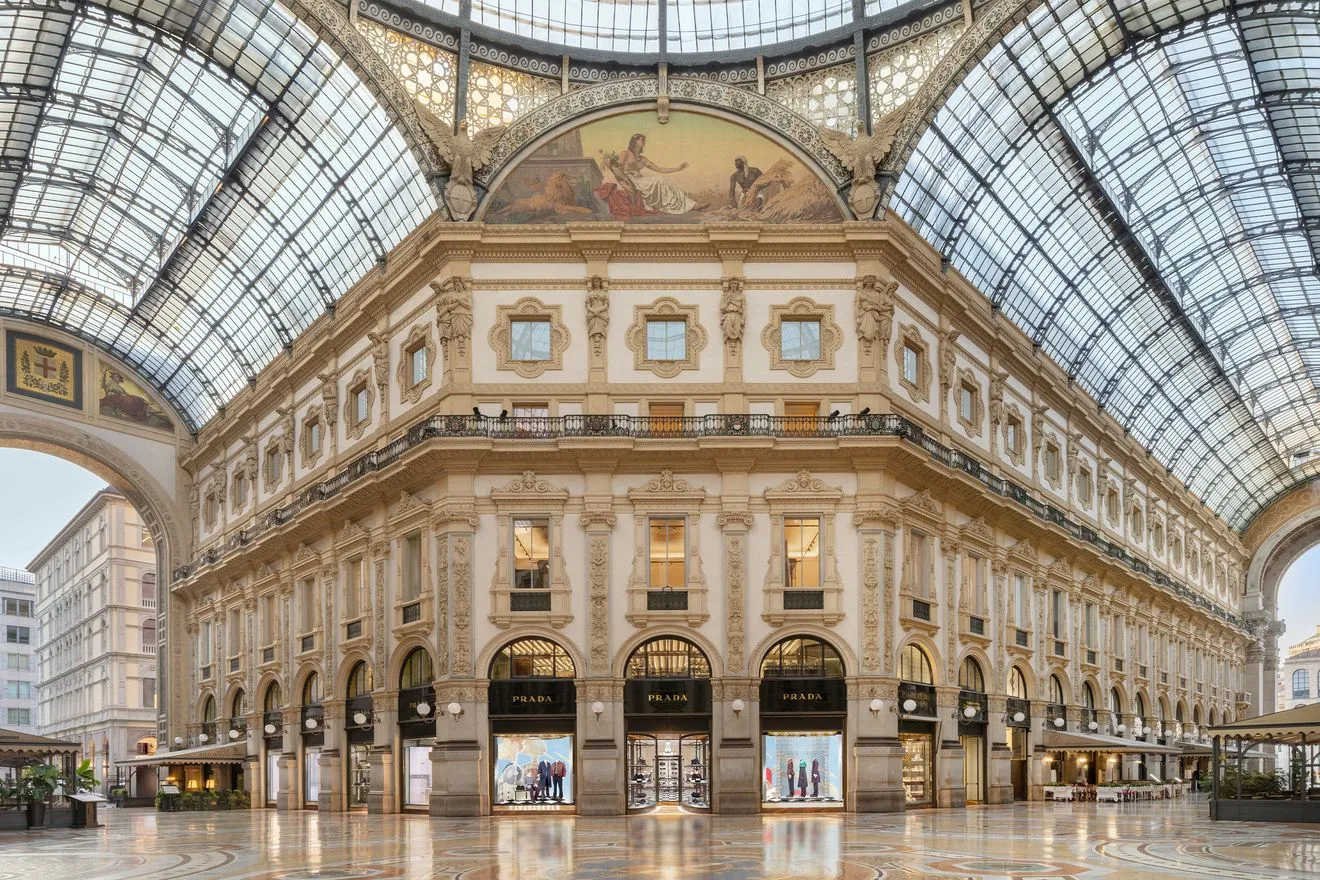 The Prada Uomo store located in Galleria Vittorio Emanuele II. Photo: Courtesy of Prada