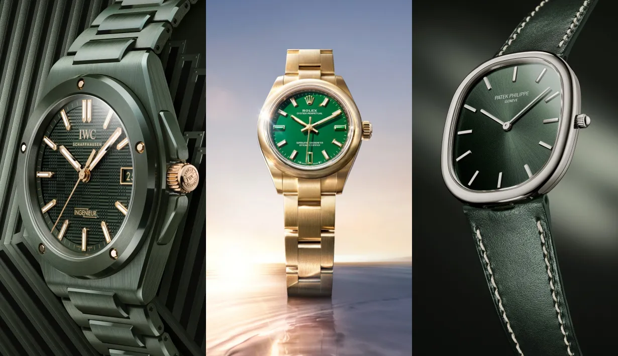 Vogue Watch, Green Watch, นาฬิกาเขียว, นาฬิกาหน้าปัดสีเขียว, นาฬิกาผู้ชาย,​ นาฬิกาผู้หญิง, tudor royal, zenith gfj, rolex oyster perpetual, iwc ingenieur, patek philippe golden ellipse
