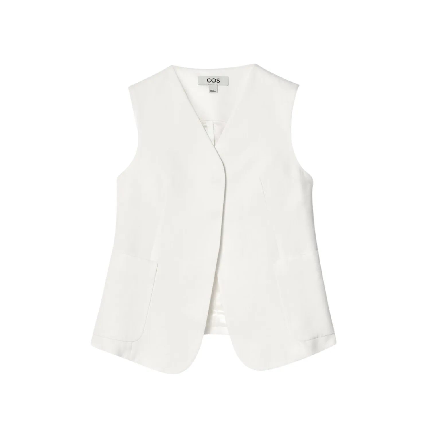 Wrap-Front Linen-Blend Waistcoat สี Ivory (ราคา 3,190 บาท) จาก COS