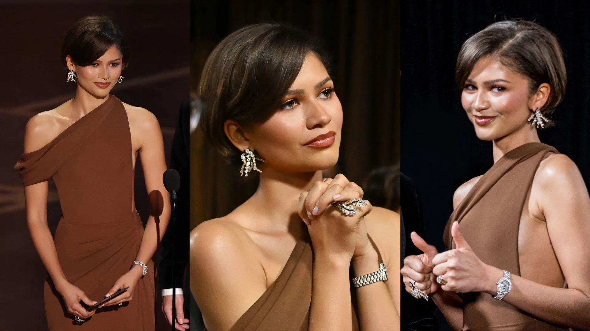 Zendaya ปรากฏตัวที่ Oscars พร้อมกองแหวนที่แฟนๆ ทั่วโลกกำลังถอดรหัสและจิวเวลรีชิ้นเด่นที่สะกดเวที
