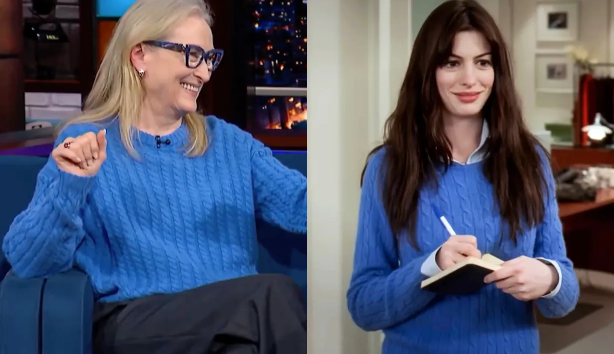 'Meryl Streep' ใส่เสวตเตอร์สีน้ำเงินแบบเดียวกับ The Devil Wears Prada ภาคแรก!