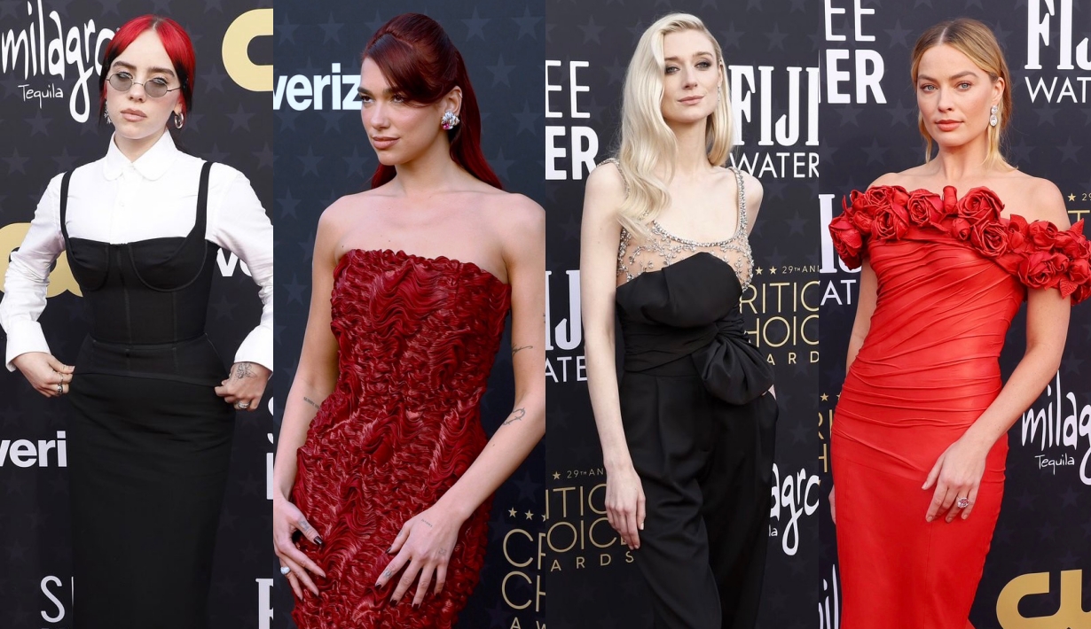 critics-choice-awards-fashion-trend-look-red-and-black-actress-2024-carpet