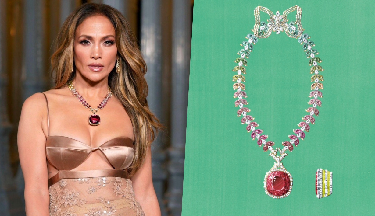 jennifer-lopez-high-jewelry-collection-gucci-tourmaline-pink-LACMA-gala-2023-necklace