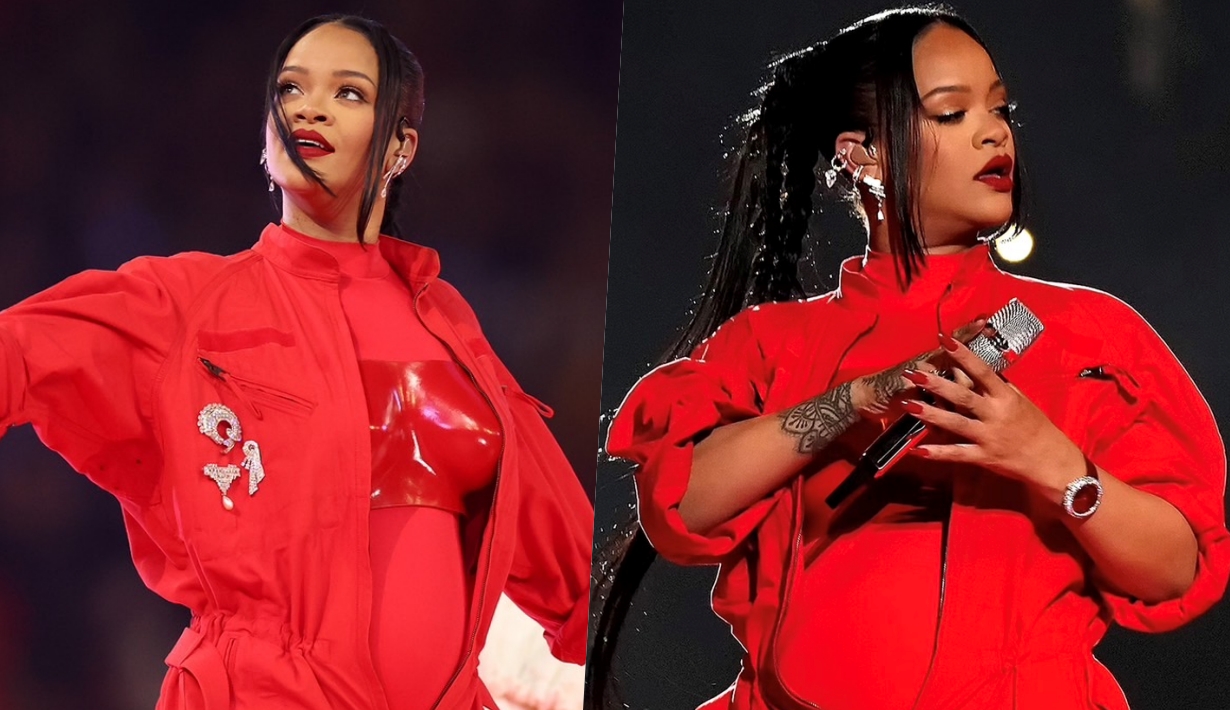 Diamonds-jewelry-Rihanna-red-watch-super-bowl-2023-halftime-show