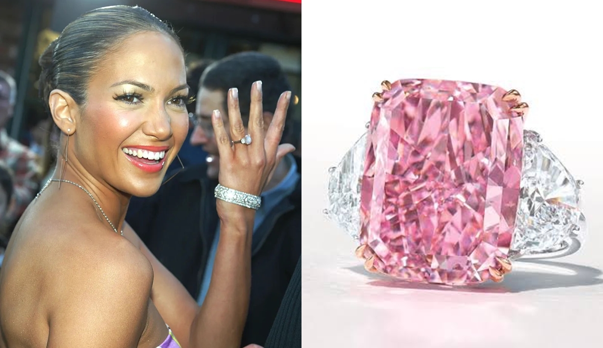 ๋๋Jennifer Lopez Pink Fancy Vivid Diamond Ring