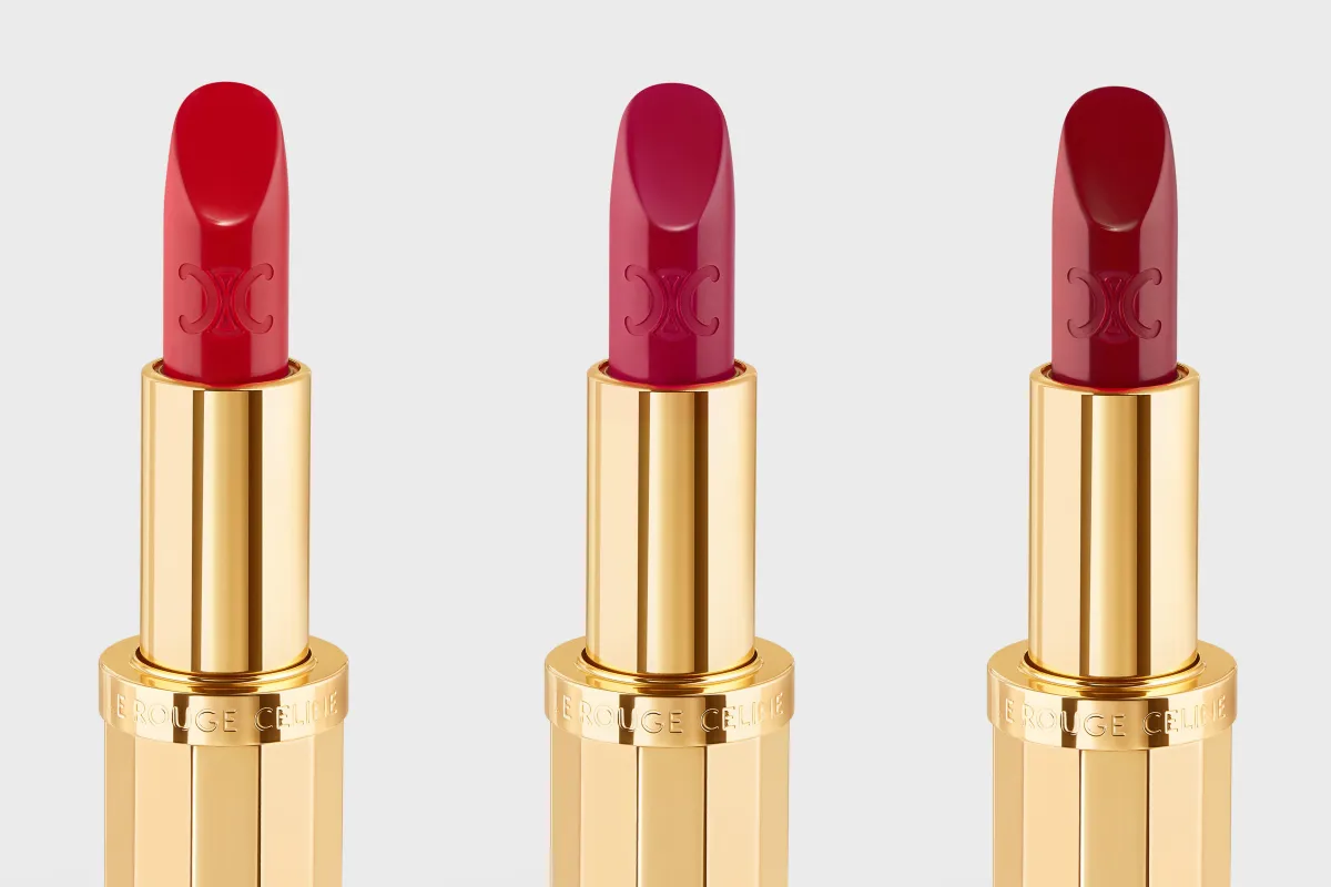 Le Rouge Celine จาก CELINE BEAUTÉ สี Orange Clea , Rose Palace, Le 16 (จากซ้ายไปขวา)