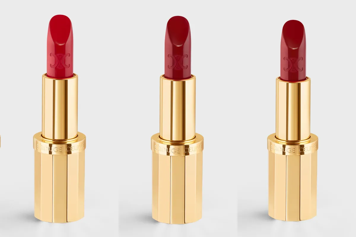 Le Rouge Celine จาก CELINE BEAUTÉ สี Dans Paris, Rouge Des Pres, Rouge Ava (จากซ้ายไปขวา)