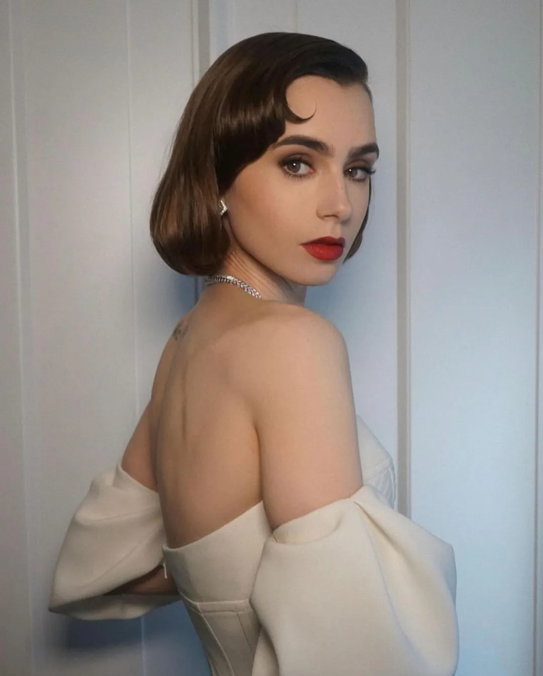 lily collins brunette hair