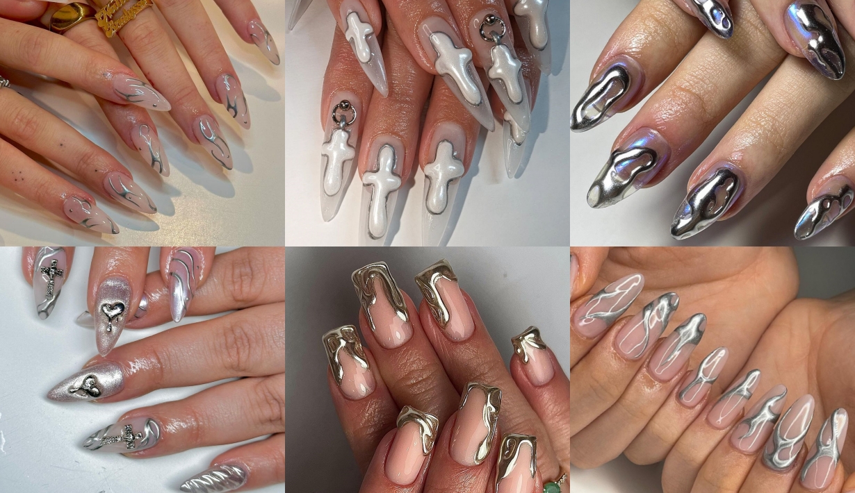 9. Pink and Silver Nail Ideas - wide 4